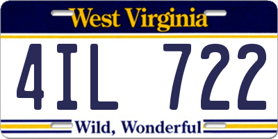 WV license plate 4IL722