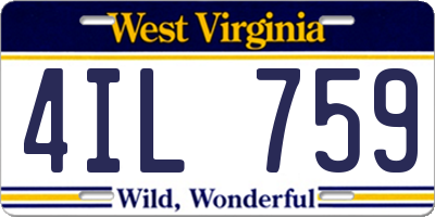 WV license plate 4IL759