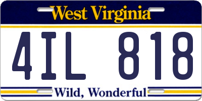 WV license plate 4IL818