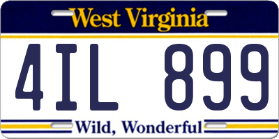 WV license plate 4IL899