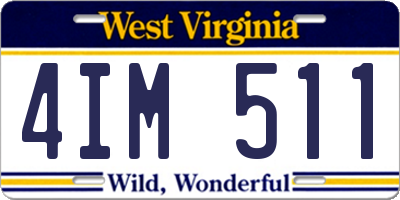 WV license plate 4IM511