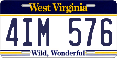 WV license plate 4IM576