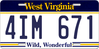 WV license plate 4IM671