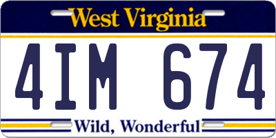 WV license plate 4IM674