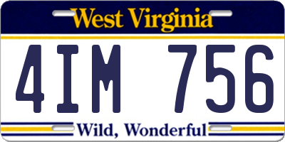 WV license plate 4IM756