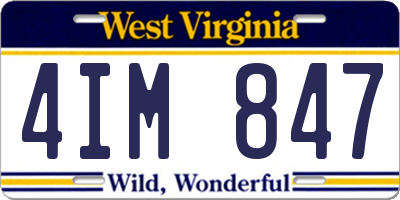 WV license plate 4IM847