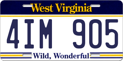 WV license plate 4IM905