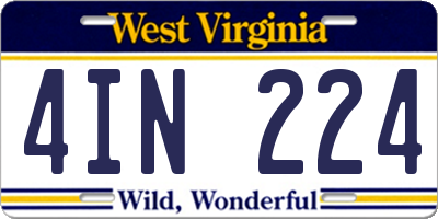 WV license plate 4IN224
