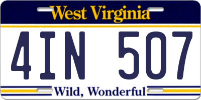 WV license plate 4IN507