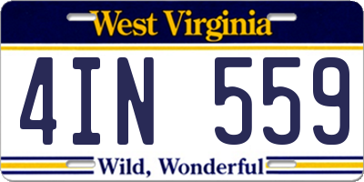 WV license plate 4IN559
