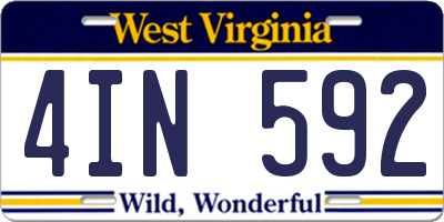 WV license plate 4IN592