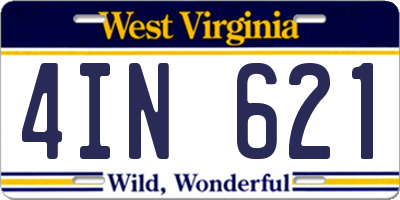 WV license plate 4IN621
