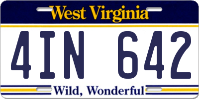 WV license plate 4IN642