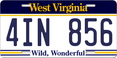 WV license plate 4IN856