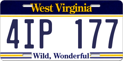 WV license plate 4IP177