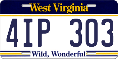 WV license plate 4IP303