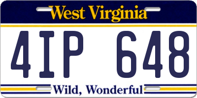 WV license plate 4IP648