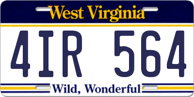WV license plate 4IR564