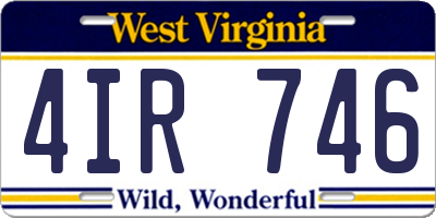 WV license plate 4IR746