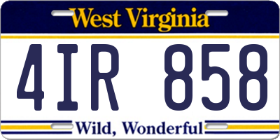 WV license plate 4IR858
