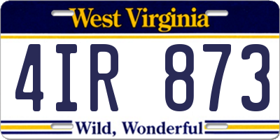 WV license plate 4IR873
