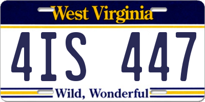 WV license plate 4IS447