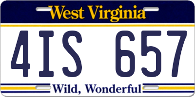 WV license plate 4IS657