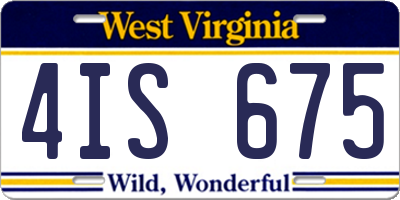 WV license plate 4IS675