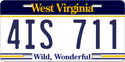 WV license plate 4IS711