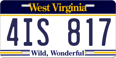 WV license plate 4IS817