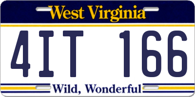 WV license plate 4IT166