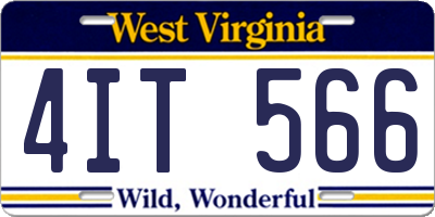 WV license plate 4IT566
