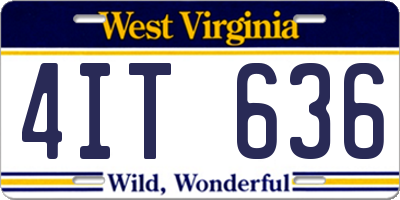 WV license plate 4IT636