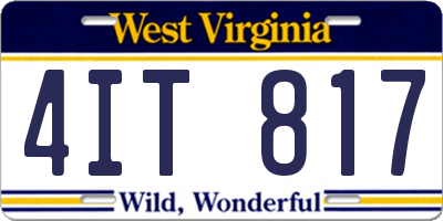 WV license plate 4IT817