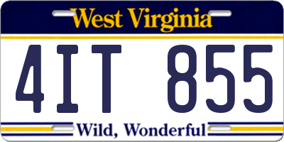 WV license plate 4IT855