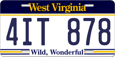 WV license plate 4IT878