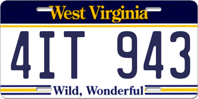 WV license plate 4IT943