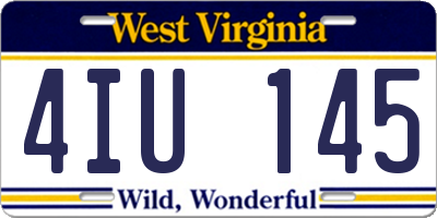 WV license plate 4IU145