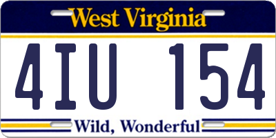 WV license plate 4IU154