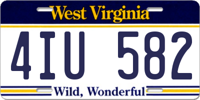WV license plate 4IU582