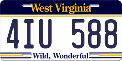 WV license plate 4IU588