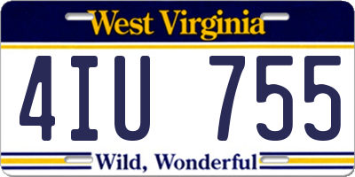 WV license plate 4IU755