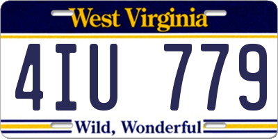 WV license plate 4IU779