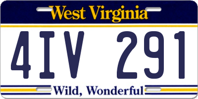 WV license plate 4IV291
