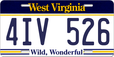 WV license plate 4IV526