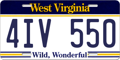 WV license plate 4IV550