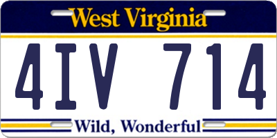 WV license plate 4IV714