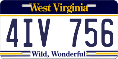 WV license plate 4IV756