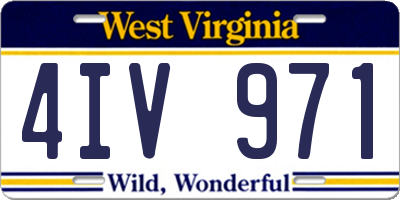 WV license plate 4IV971