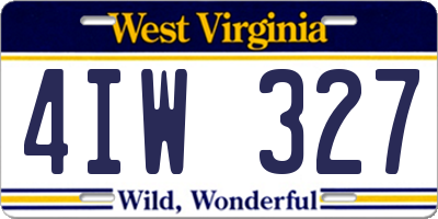 WV license plate 4IW327